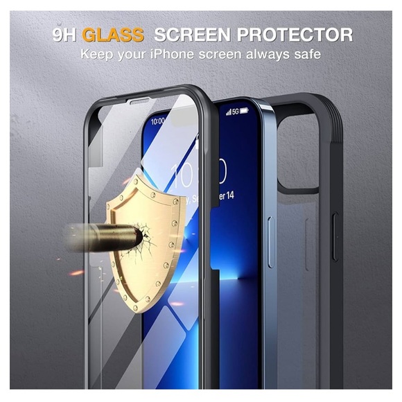 New Miracase Glass Case for iPhone 13 Pro Max 6.7 inch Clear/Black In Box - Picture 12 of 15